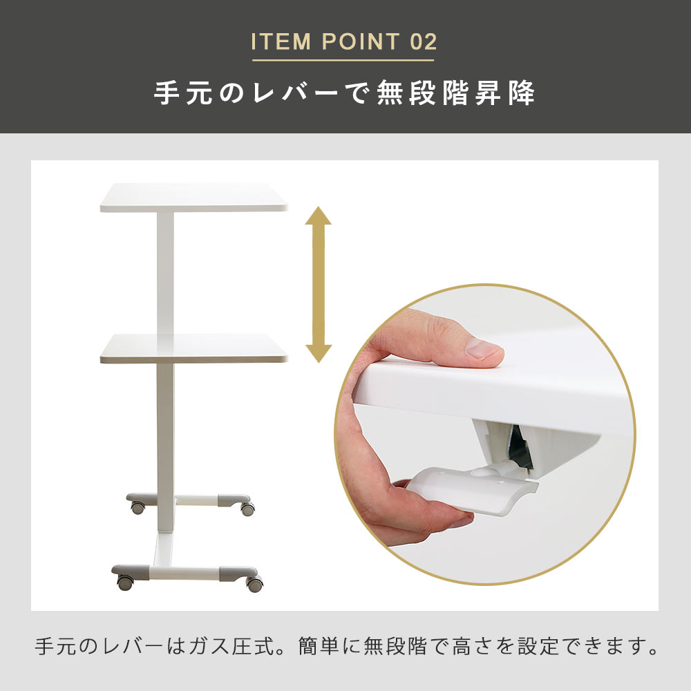 手元のレバーで無段階調節