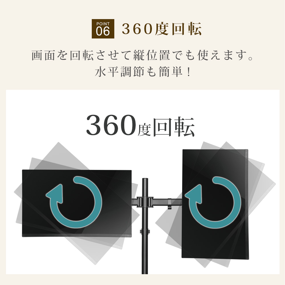 360度回転が可能