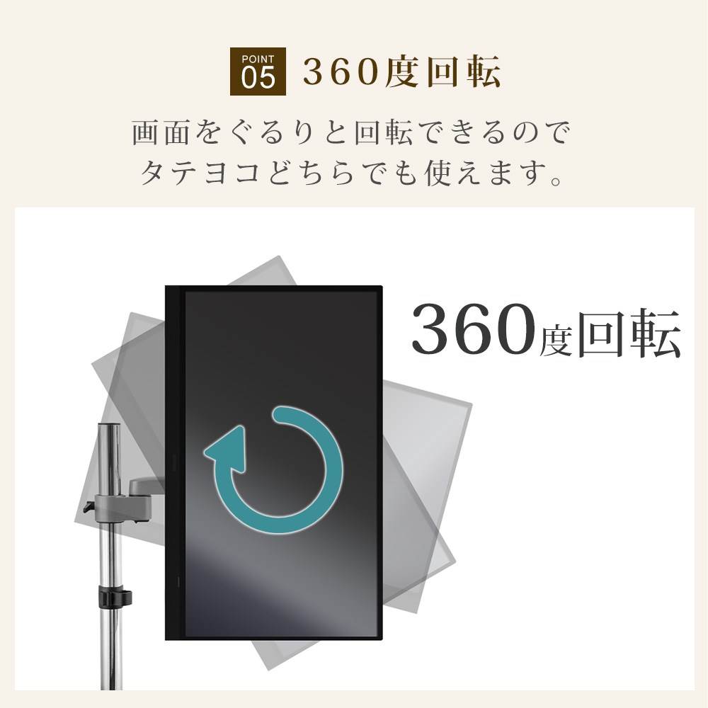 360度回転が可能