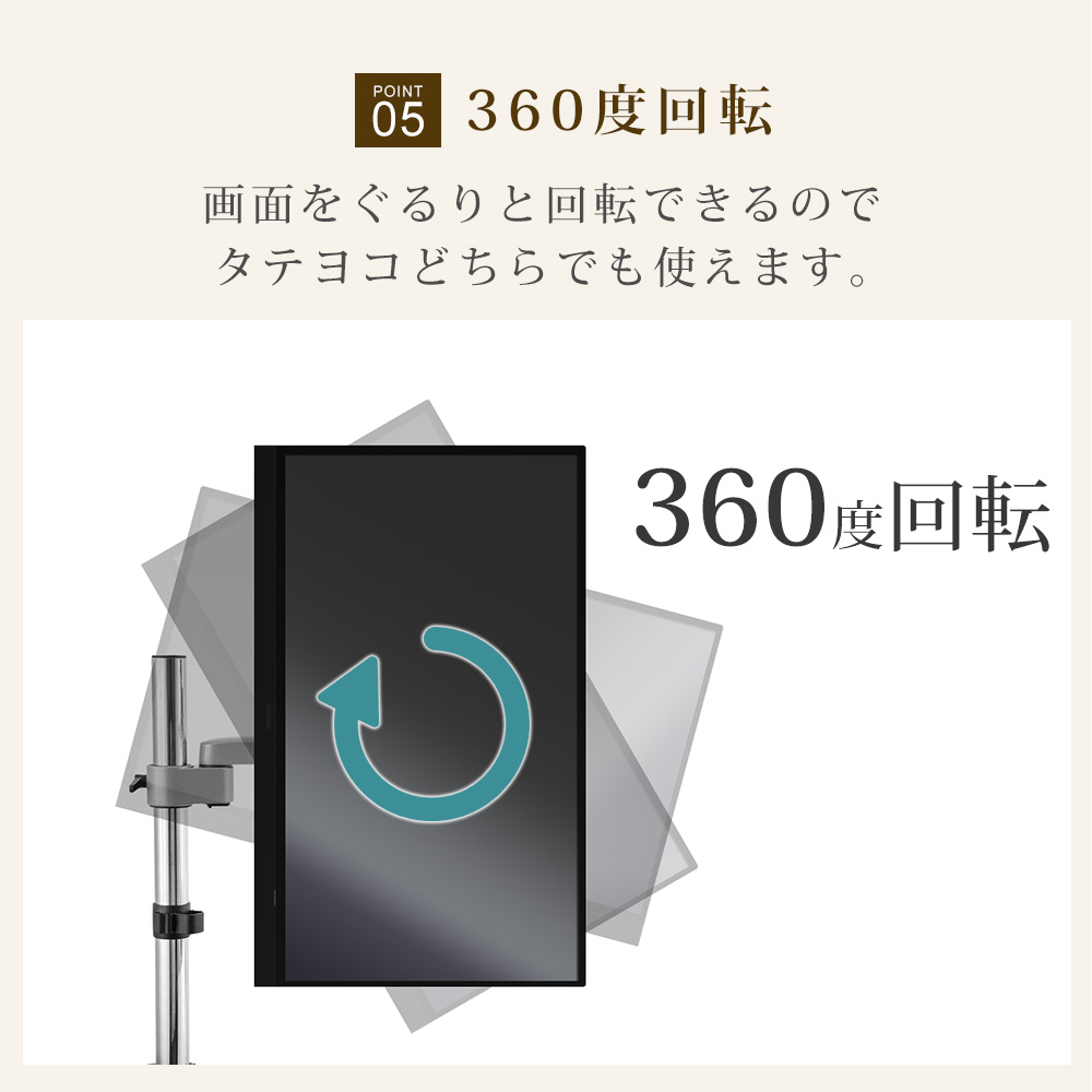 360度回転が可能