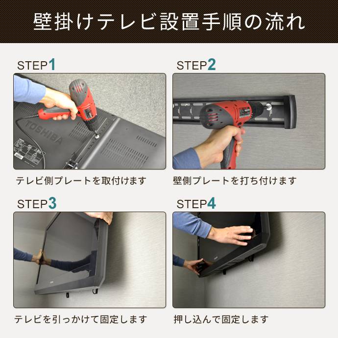 壁掛けテレビ金具の設置手順