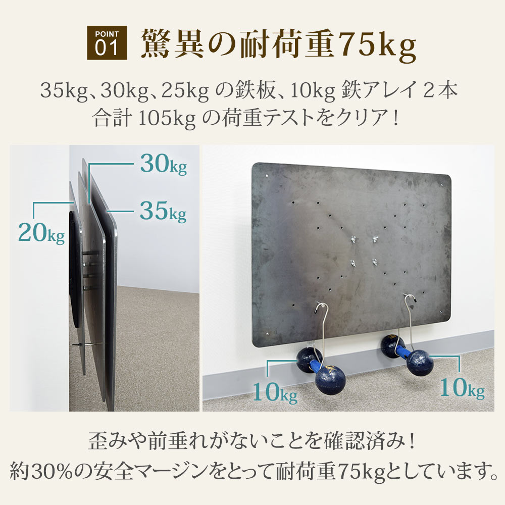 驚異の耐荷重75kg