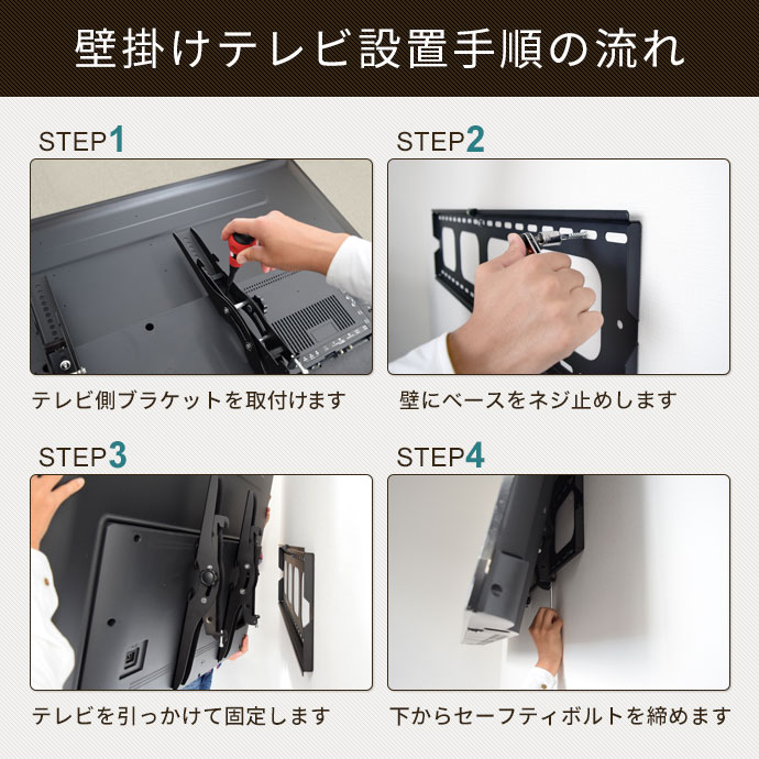 壁掛けテレビ金具の設置手順