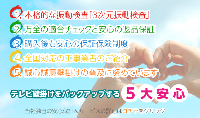 １、返品制度　２、３年間の保証期間　３、最高３億円のPL保険　３大安心