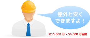 意外と安くできますよ！ ※15,000円～50,000円程度